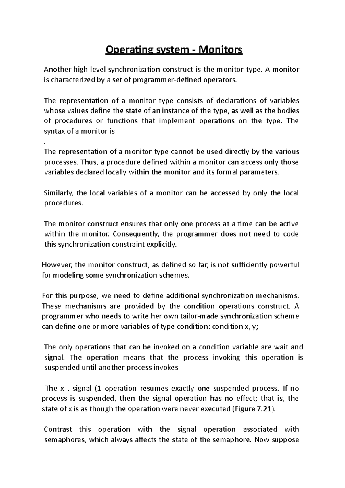 Operating system Monitors Operating system Monitors Another high