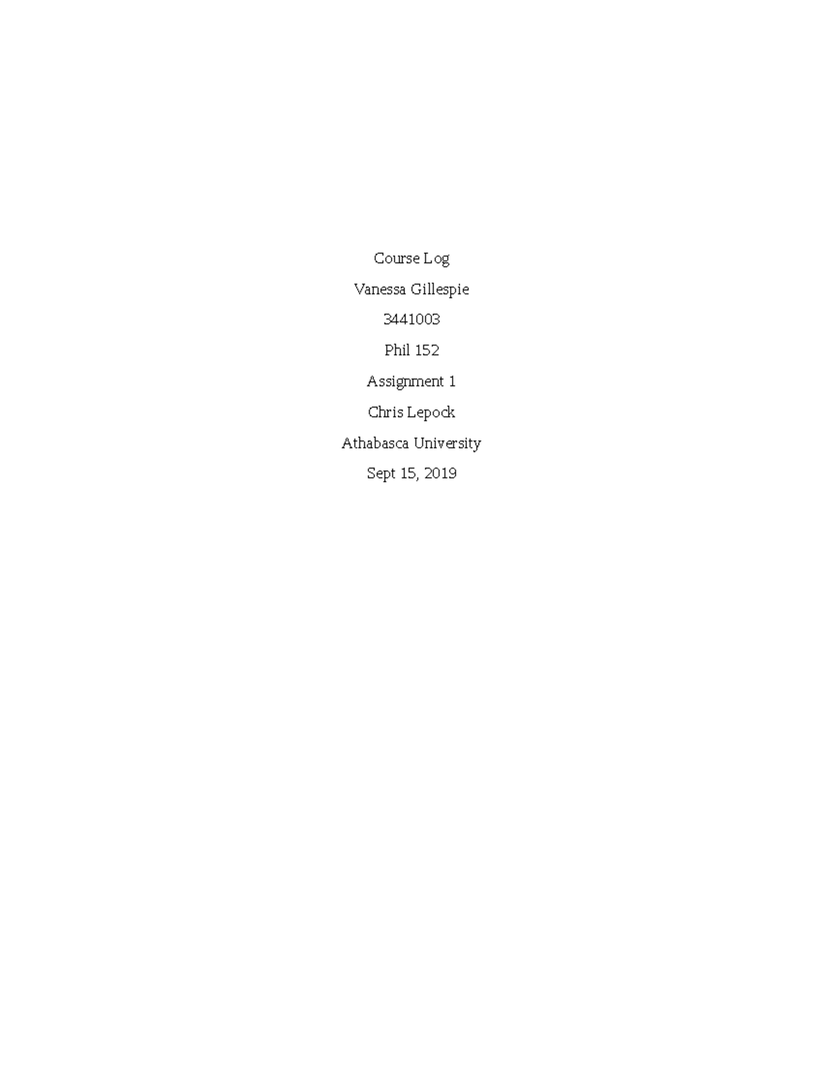 Course Outline Log 1 - Summaries A Three–point Focus 24. Academic ...