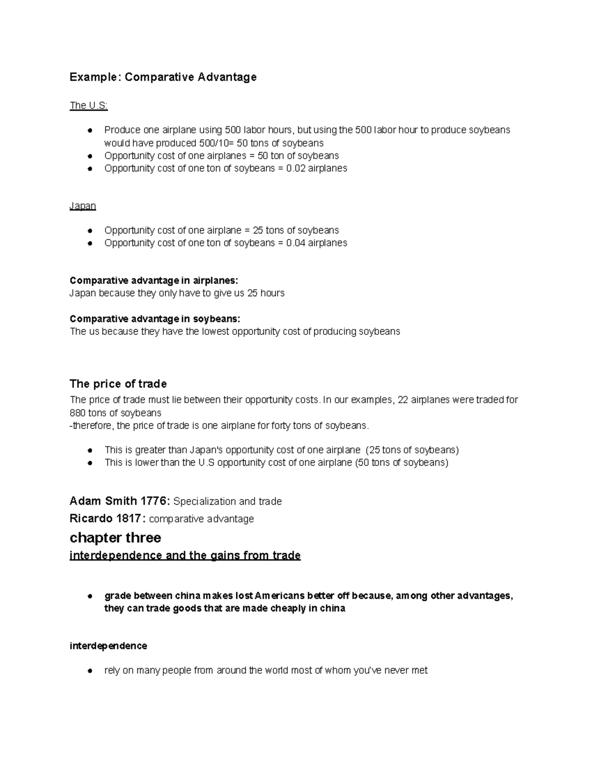Comparative Advantage - In our examples, 22 airplanes were traded for ...