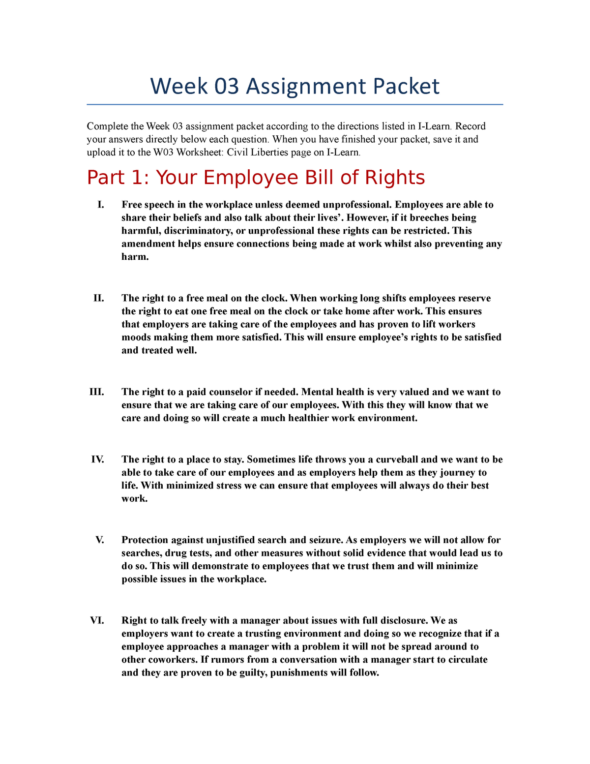 Polsc 22 document week22Assignment Packet - American Government Pertaining To I Have Rights Worksheet Answers