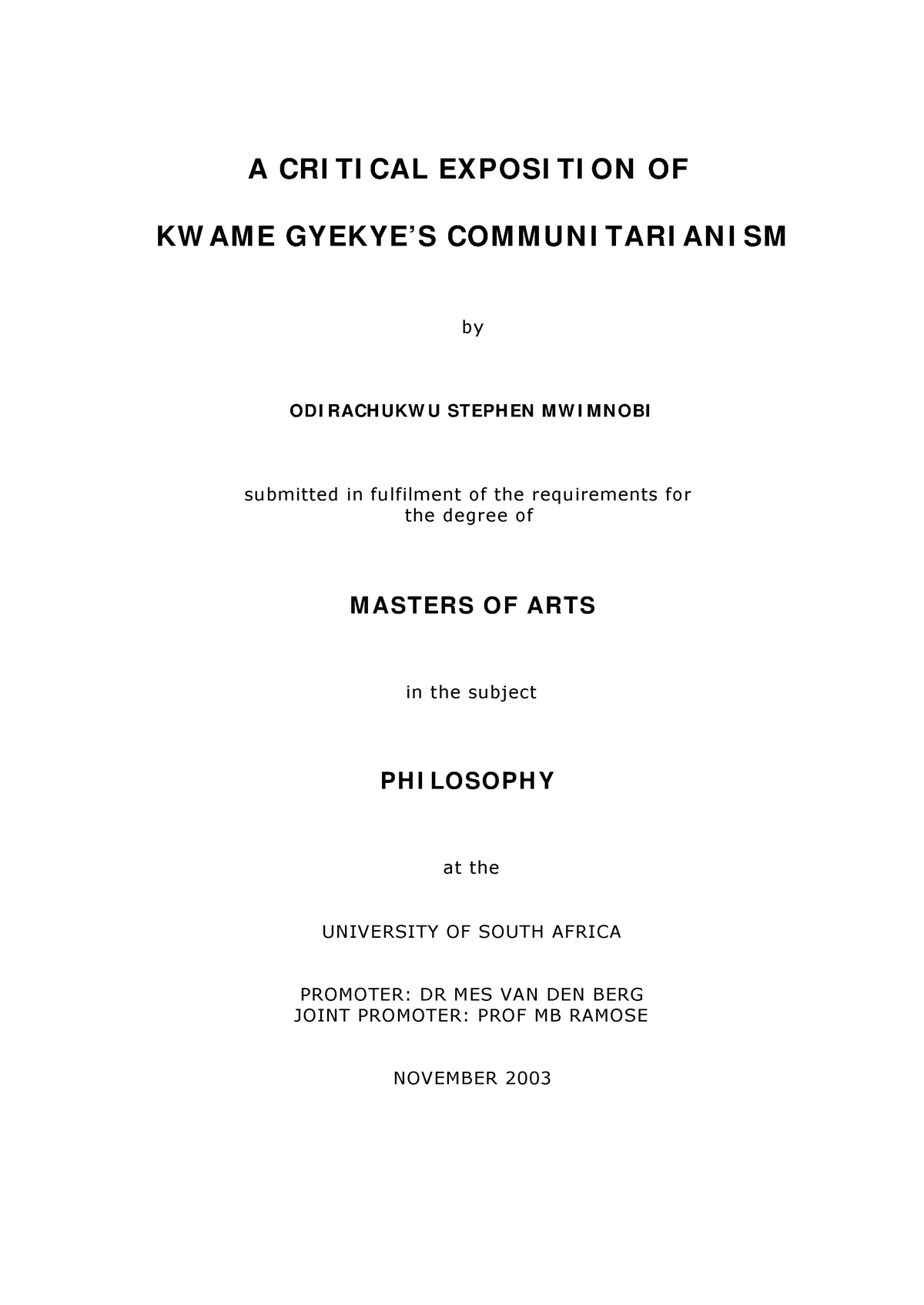 phd dissertation unisa