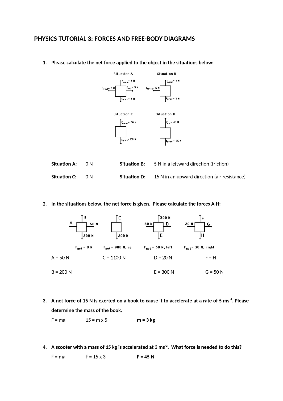 Finding the Net Force, Equation, Examples & Diagram - Lesson