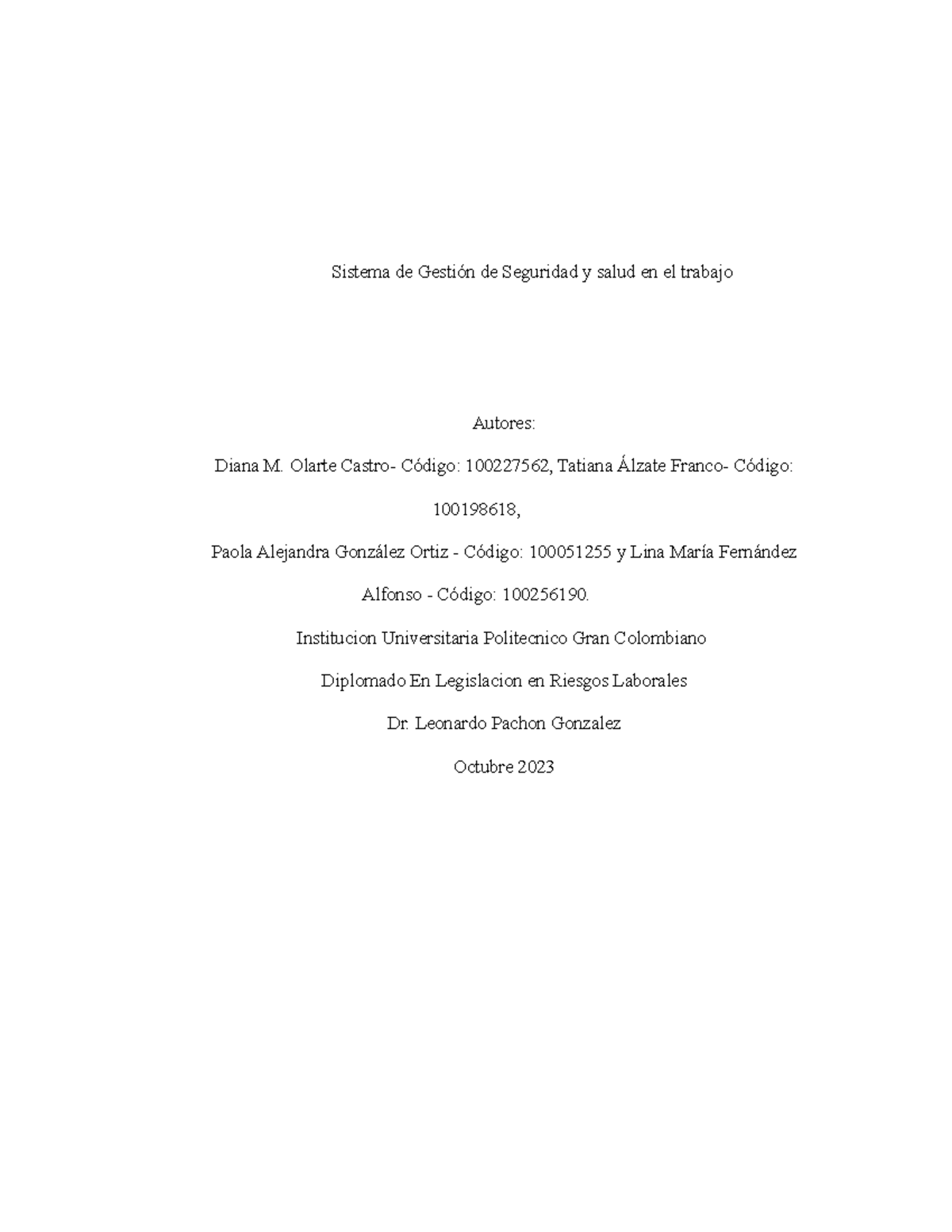 Entrega 2 sistema de gestion de seguridad - Sistema de Gestión de ...