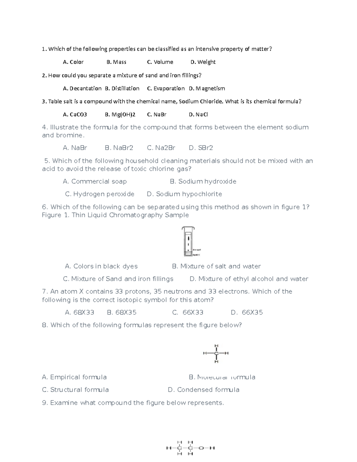 Gen chem DHF C 1. Which of the following properties can be
