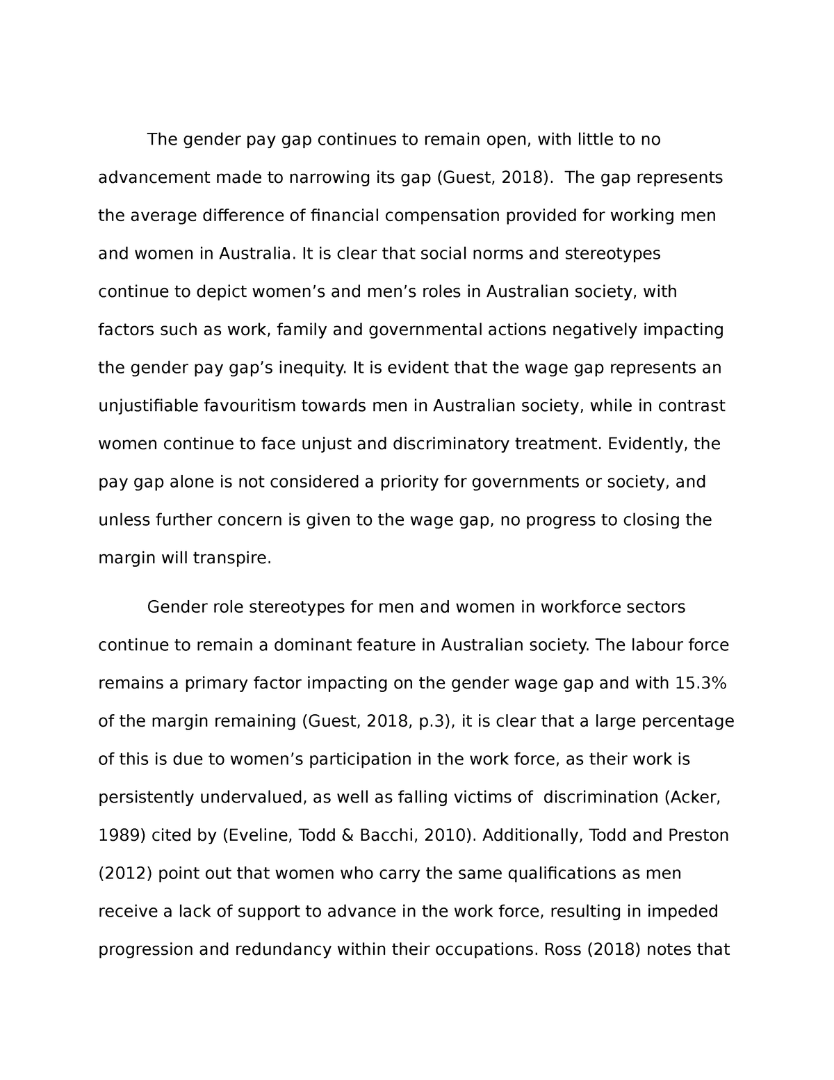 gender inequality persuasive essay