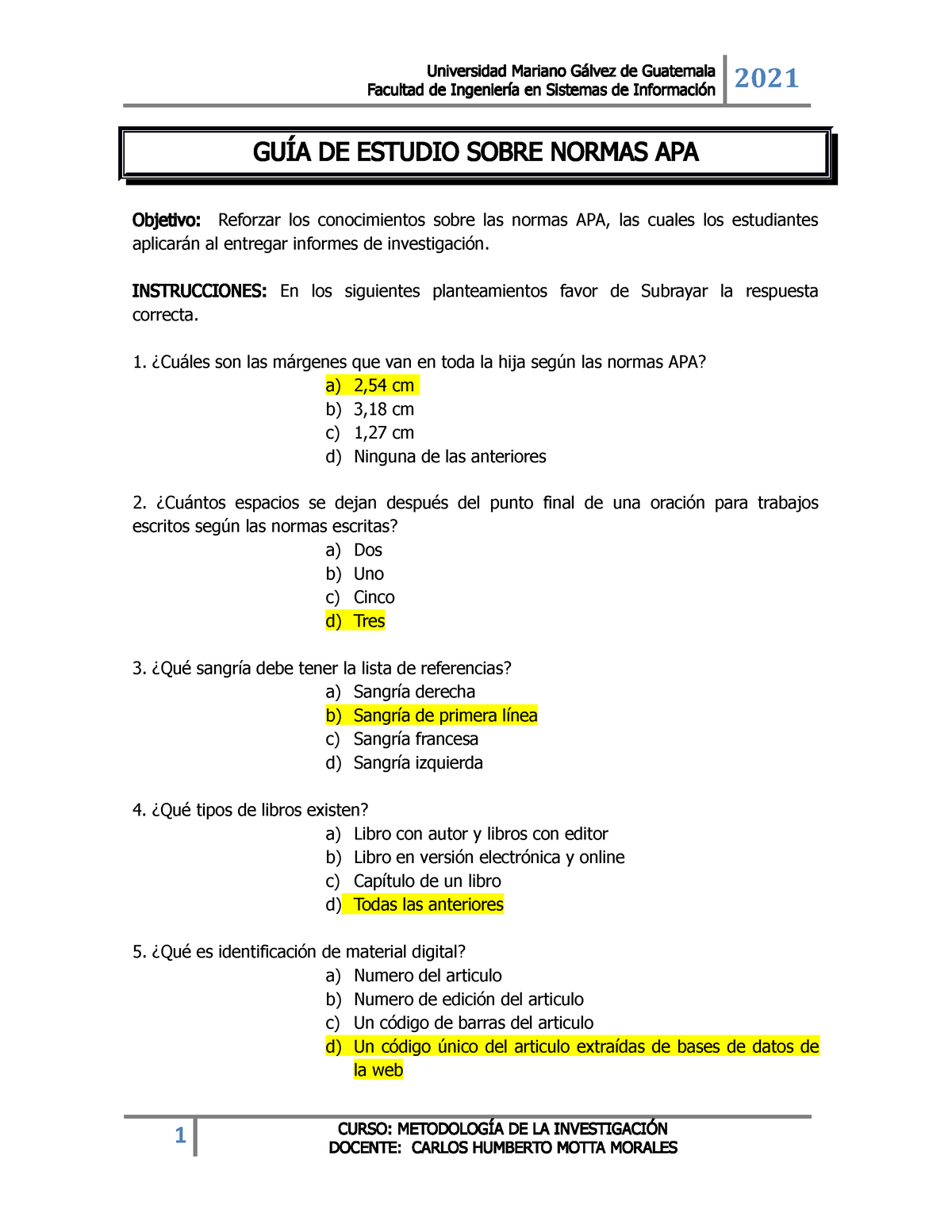 Aplicaci N De Las Reglas Apa Facultad De Ingenier A En Sistemas De