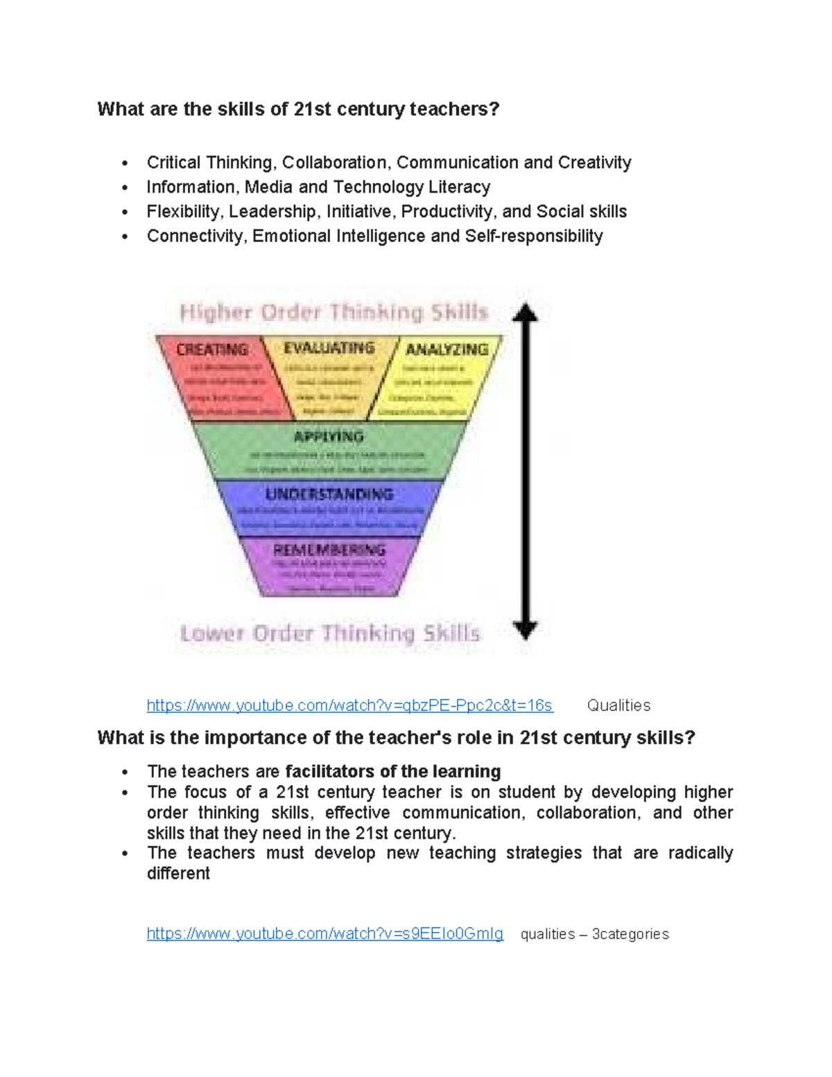 What are the skills of 21st century teachers - The teachers must ...