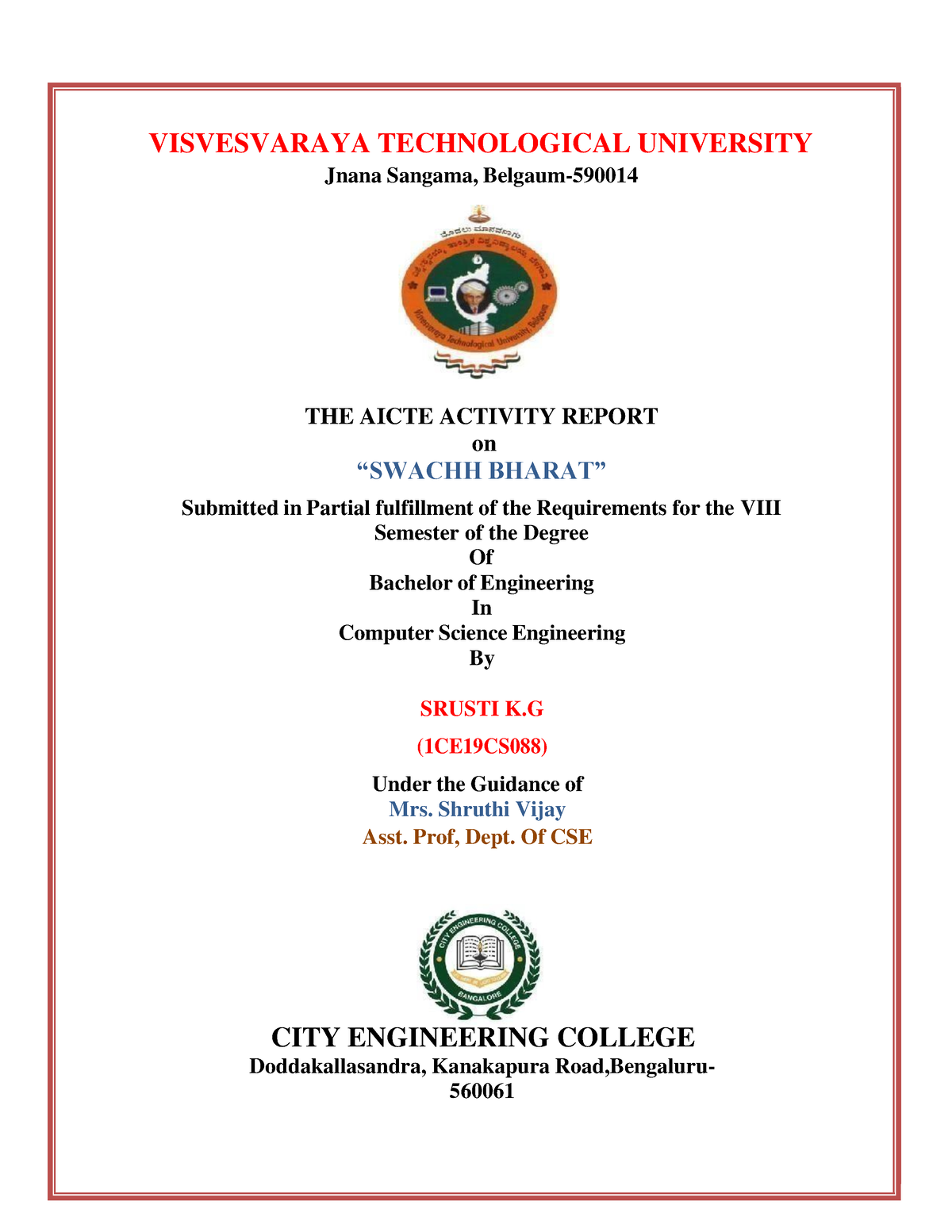 Srusti swachhhh merged Final - VISVESVARAYA TECHNOLOGICAL UNIVERSITY ...