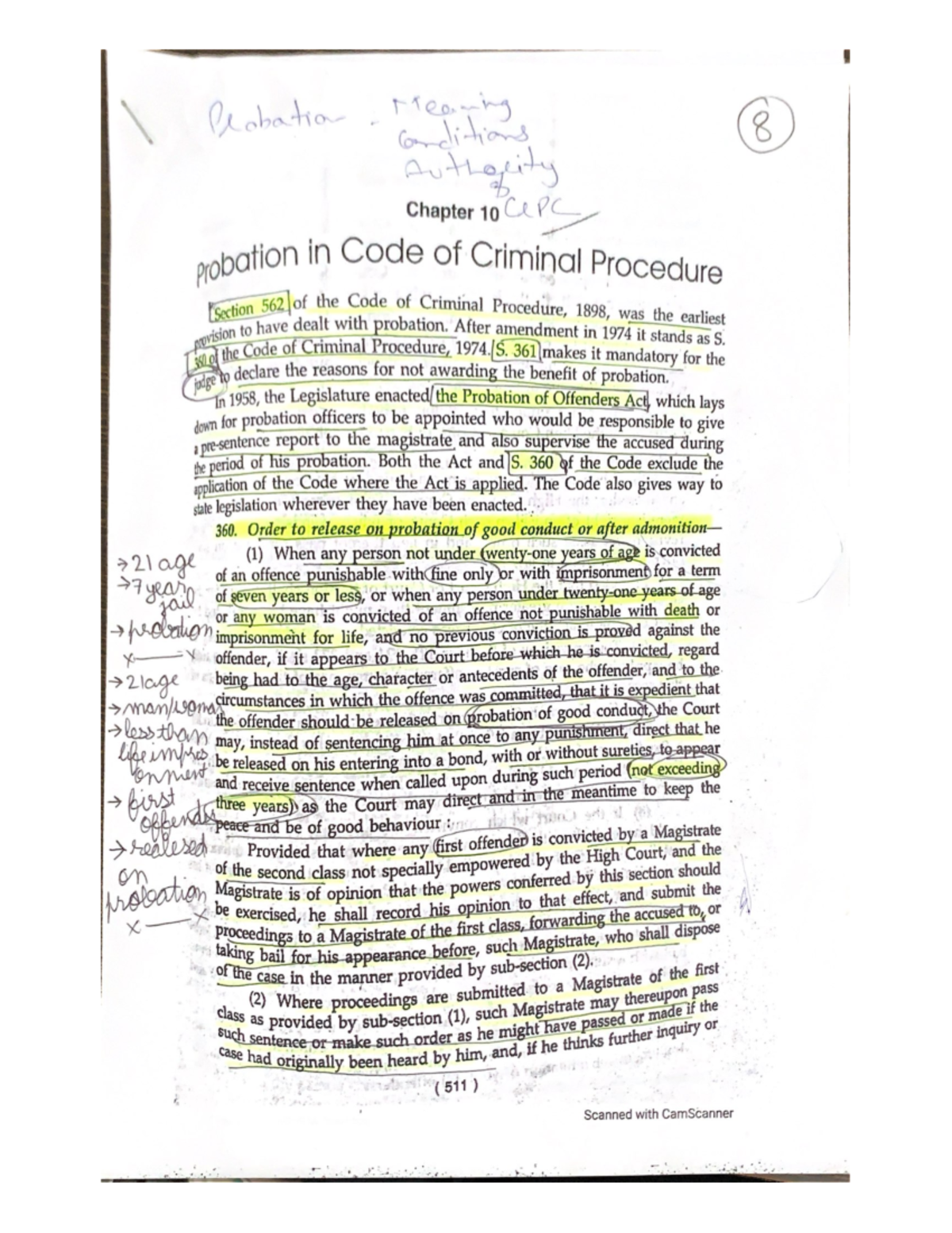 Probation in Code of Criminal Procedure Bachelor of Law Studocu