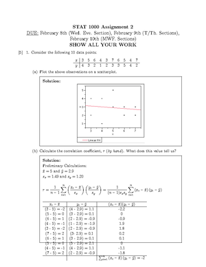 Sample Assignment Questions with Solutions A5 - STAT 1000 Assignment 5 ...