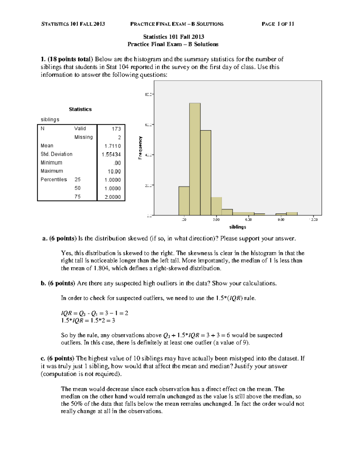 Final Exam B 7 June 2016, Answers - PRACTICE FINAL EXAM – B SOLUTIONS ...