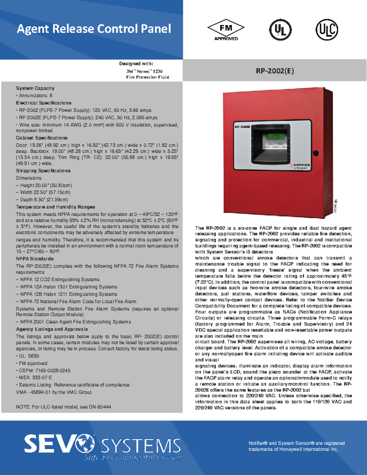 Notifier Detection and Control Cut Sheets 12 Designed with 3M™ Novec