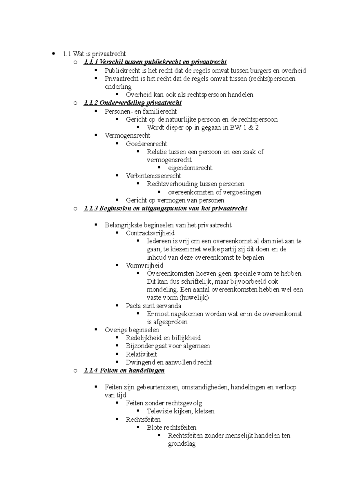 Samenvatting Hoofdstuk 1 Privaatrecht - 1 Wat Is Privaatrecht O 1.1 ...