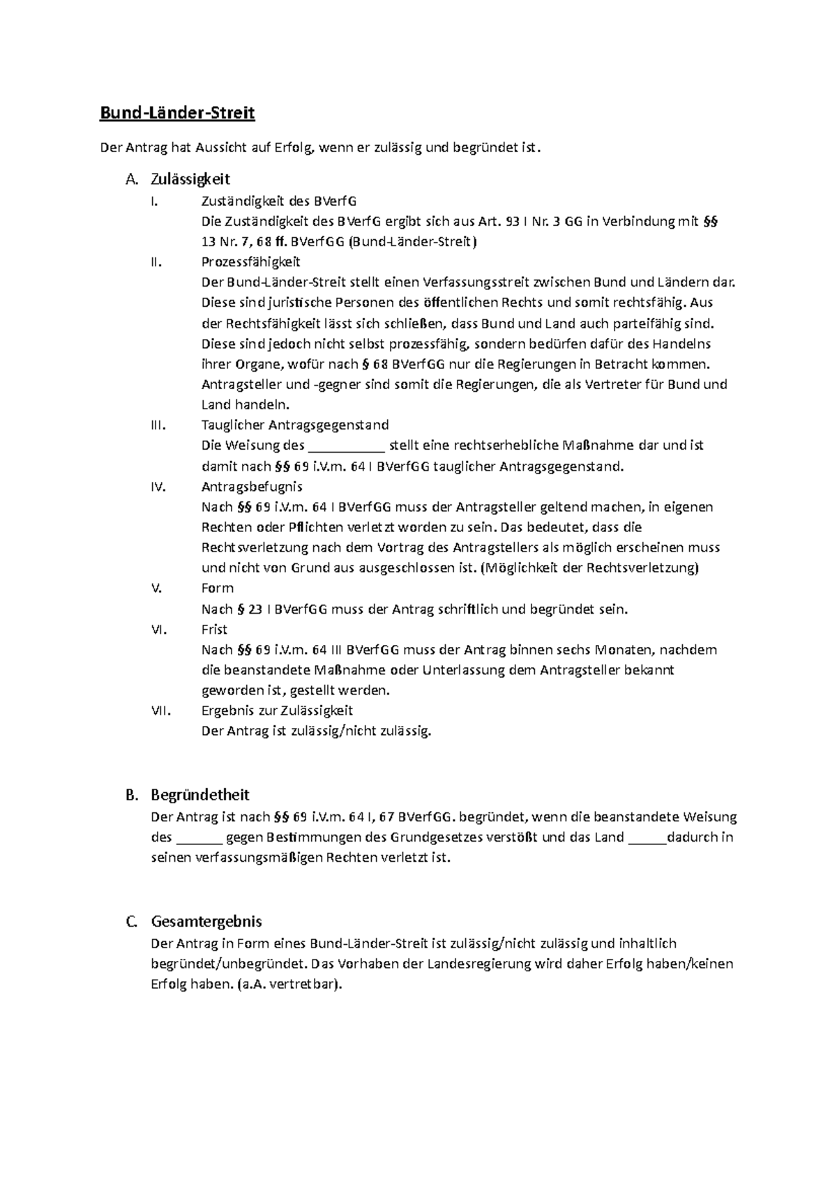 Bund Länder Streit Schema Vorlage Bund-Länder-Streit - Bund-Länder-Streit Der Antrag hat Aussicht