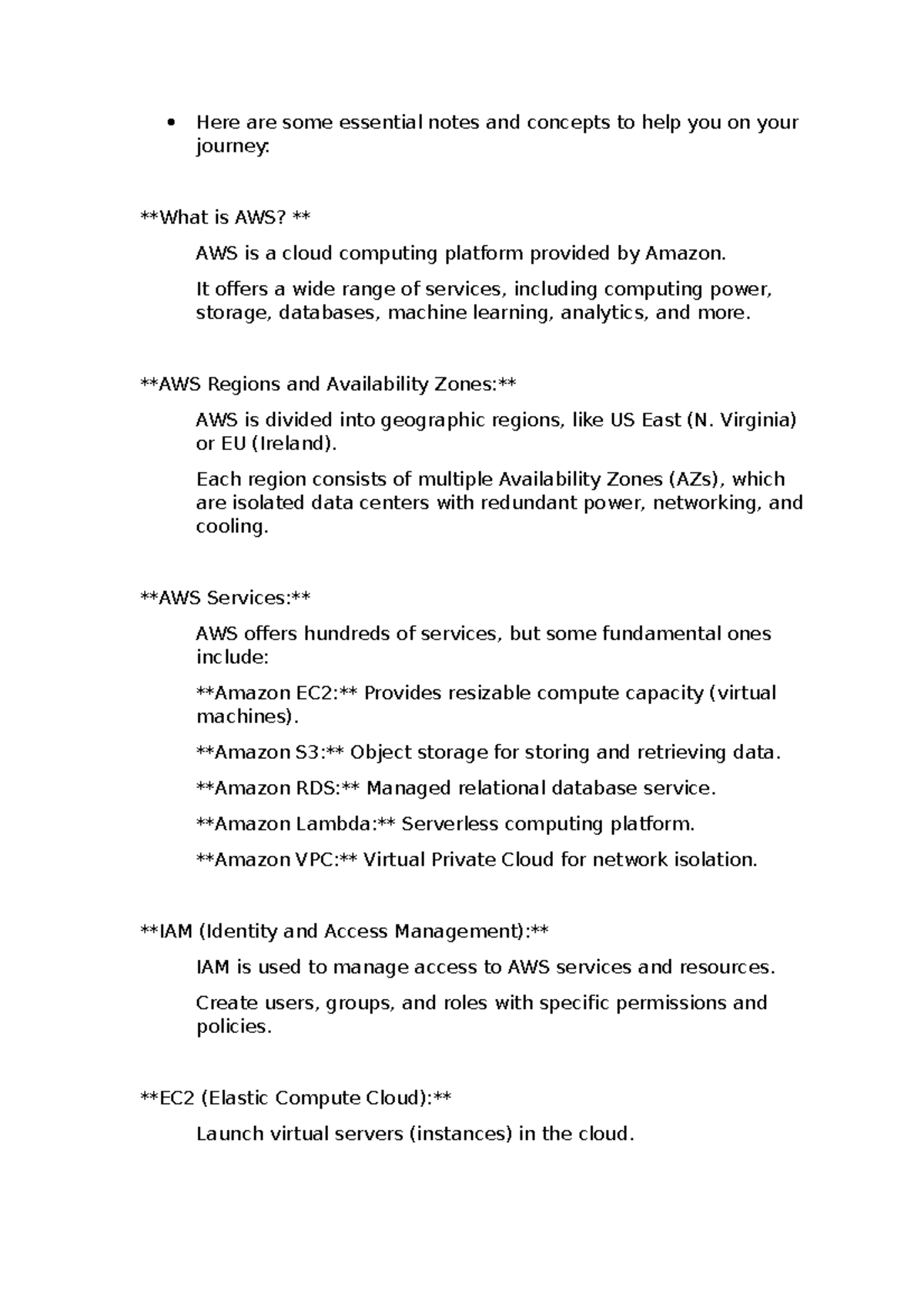 AWS journey - Here are some essential notes and concepts to help you on ...