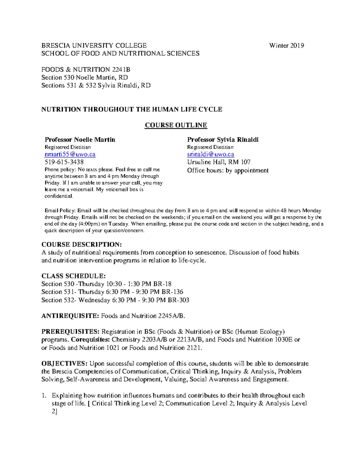 Food and Nutrition 2241B 530 531 532 Martin Rinaldi Nutrition ...