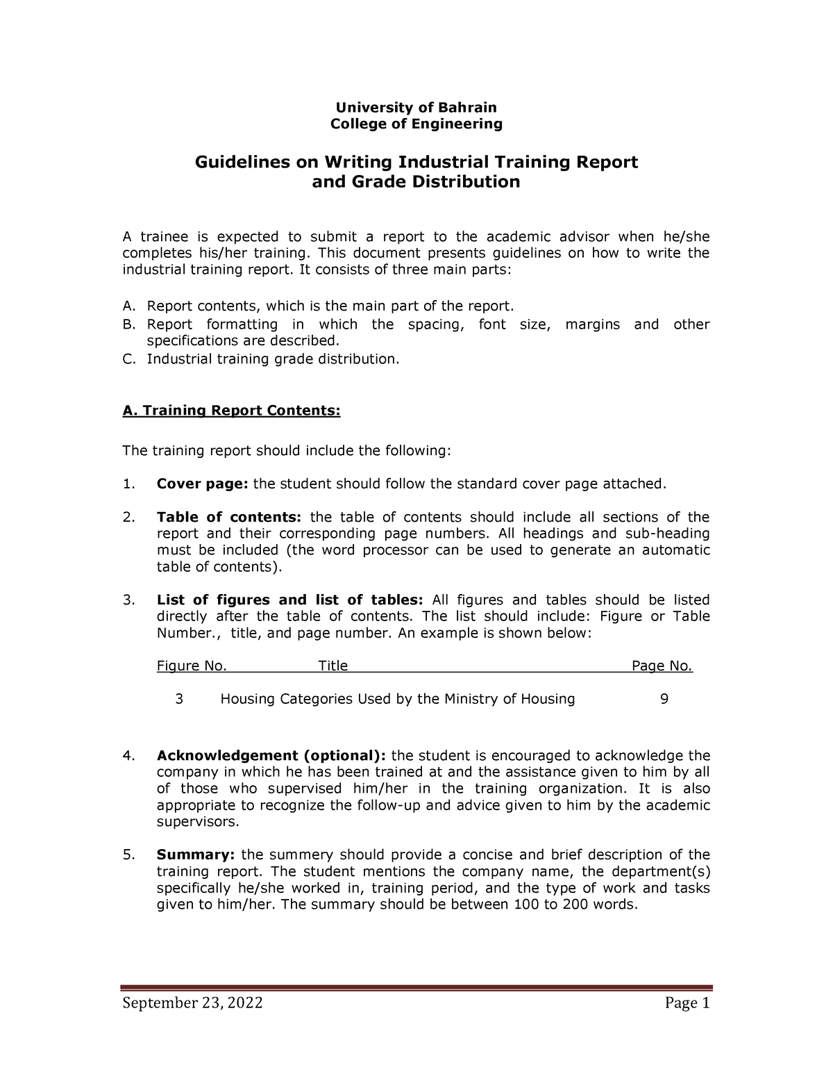 guidelines-writing-training-report-e-university-of-bahrain-college-of