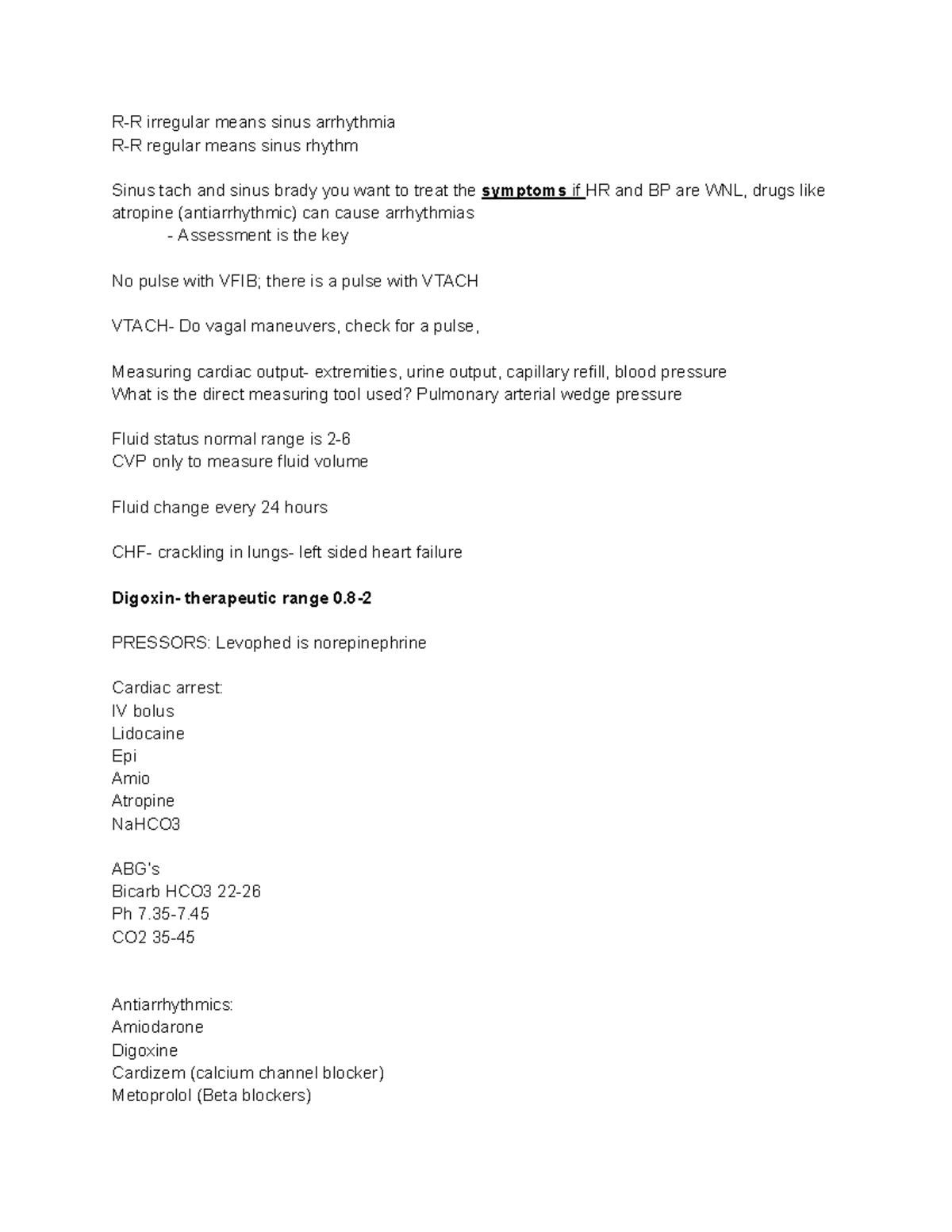 Review - Notes - R-R irregular means sinus arrhythmia R-R regular means ...
