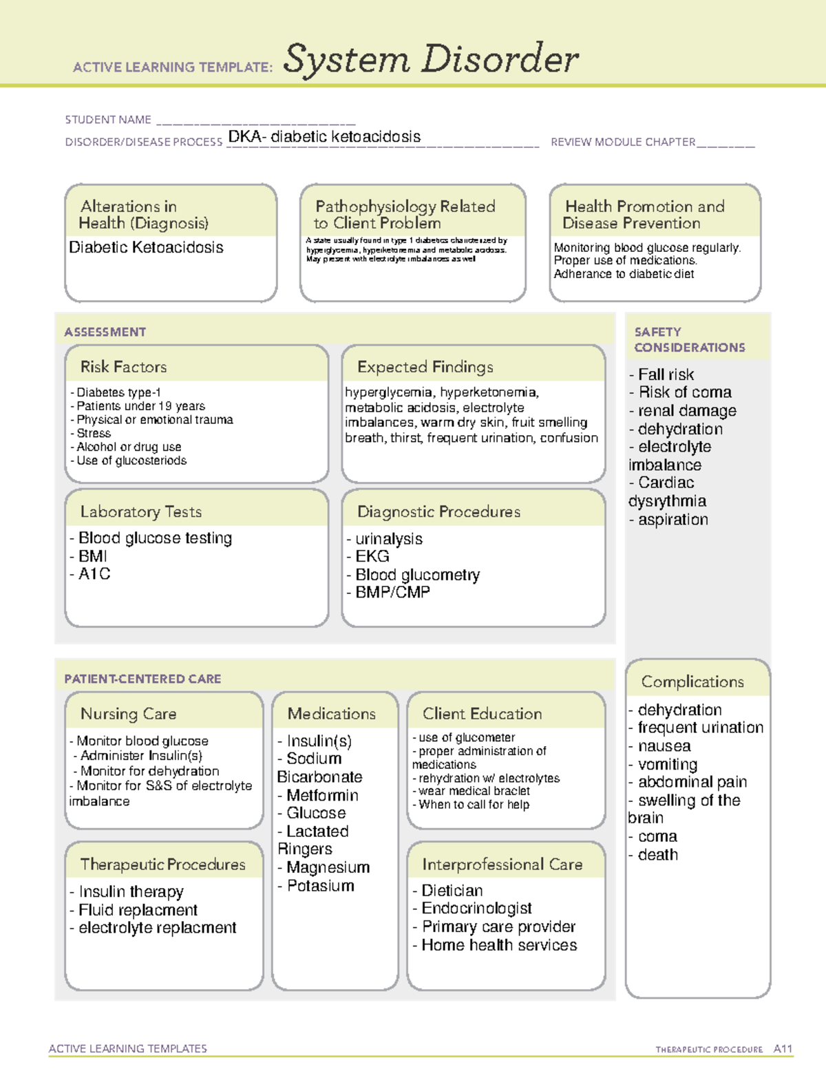 DKA system disorder template - ACTIVE LEARNING TEMPLATES THERAPEUTIC ...