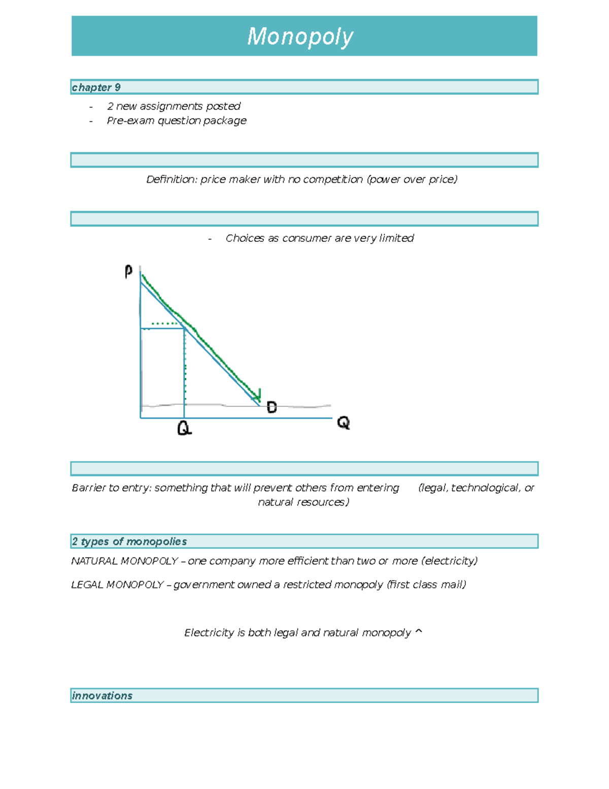 Monopoly chapter 9 - Monopoly chapter 9 2 new assignments posted Pre ...
