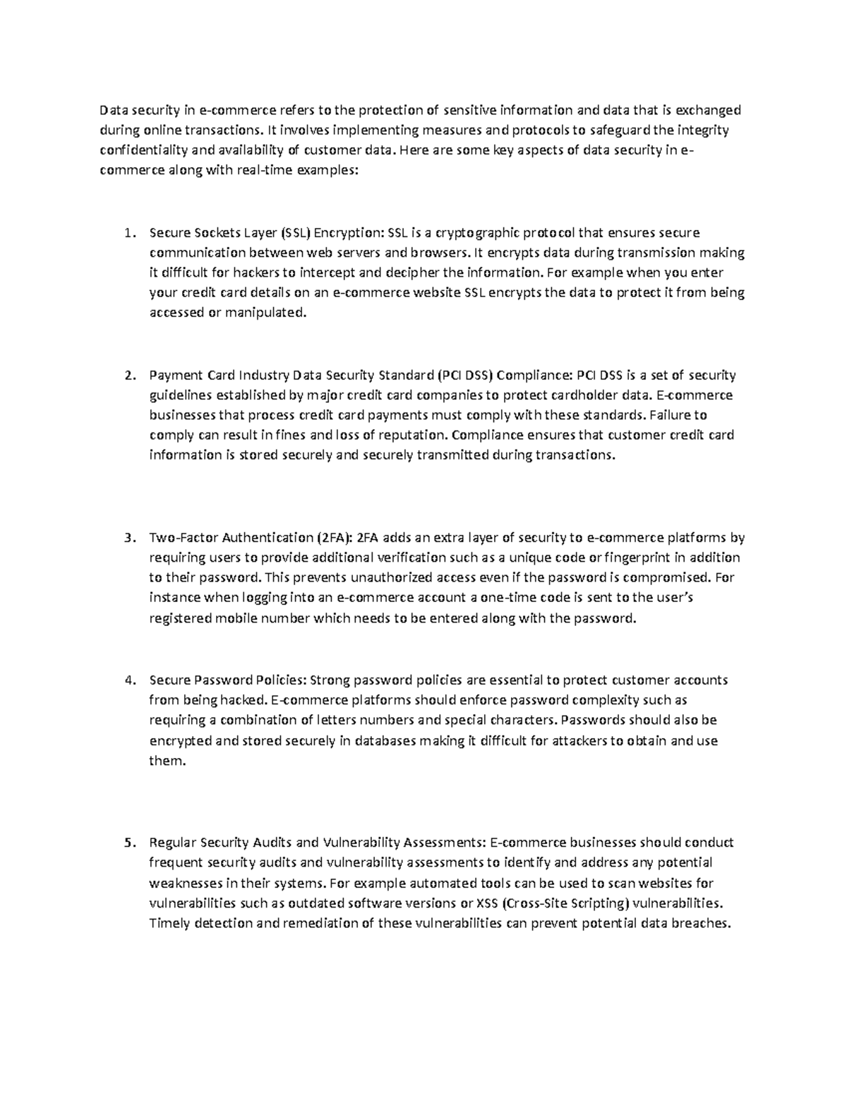 Ecom - It's is e-commerce notes for 1st unit - Data security in e ...