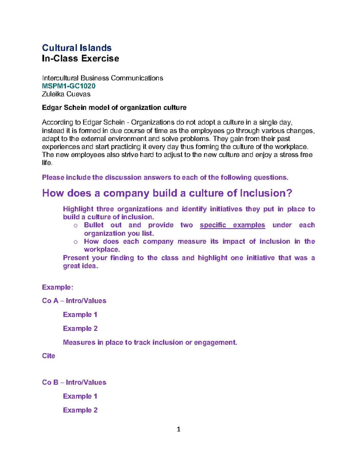 Cultural Islands Assignment MSPM1-GC1020 2023 - 1 Cultural Islands In ...