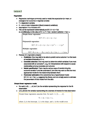 Lect1 - lecture ppt - MATH Principles of Statistics 2 Regression ...