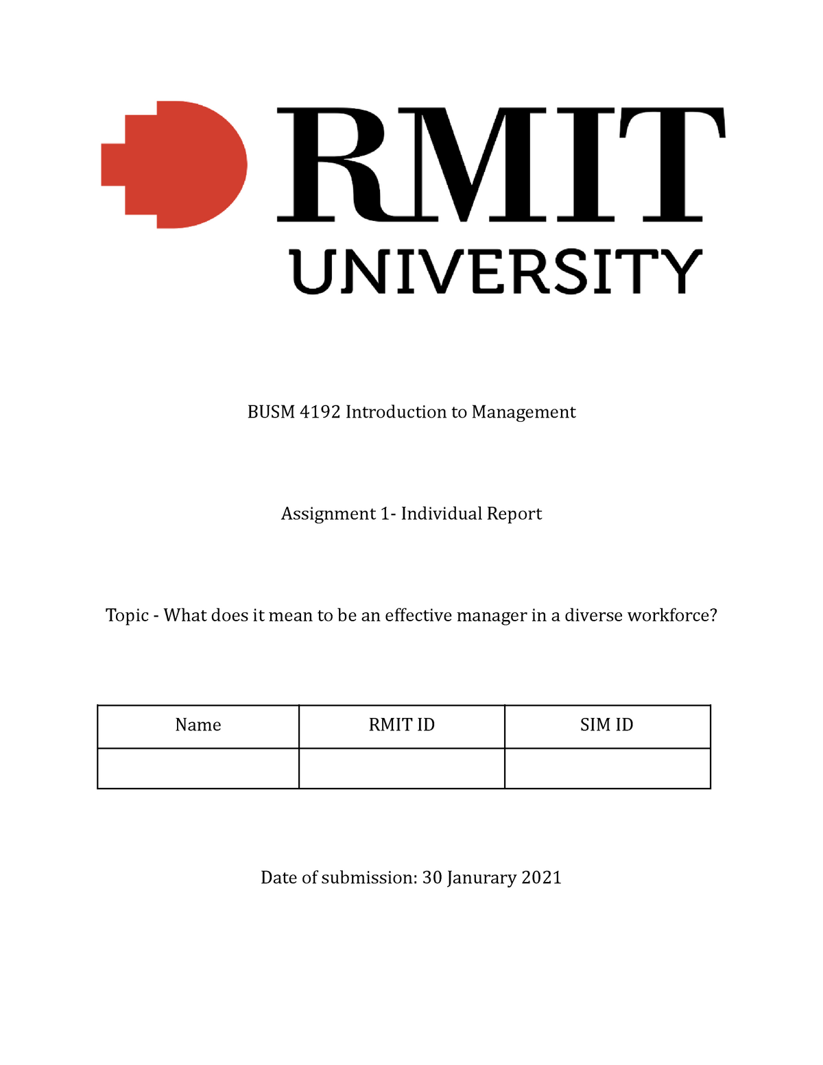 assignment for introduction to management