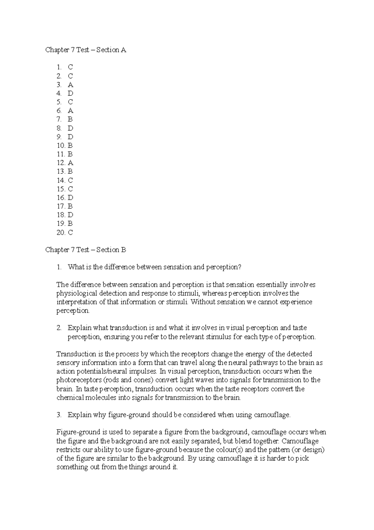 Chapter 7 Test - The Answers to the practice test questions - Chapter 7 ...