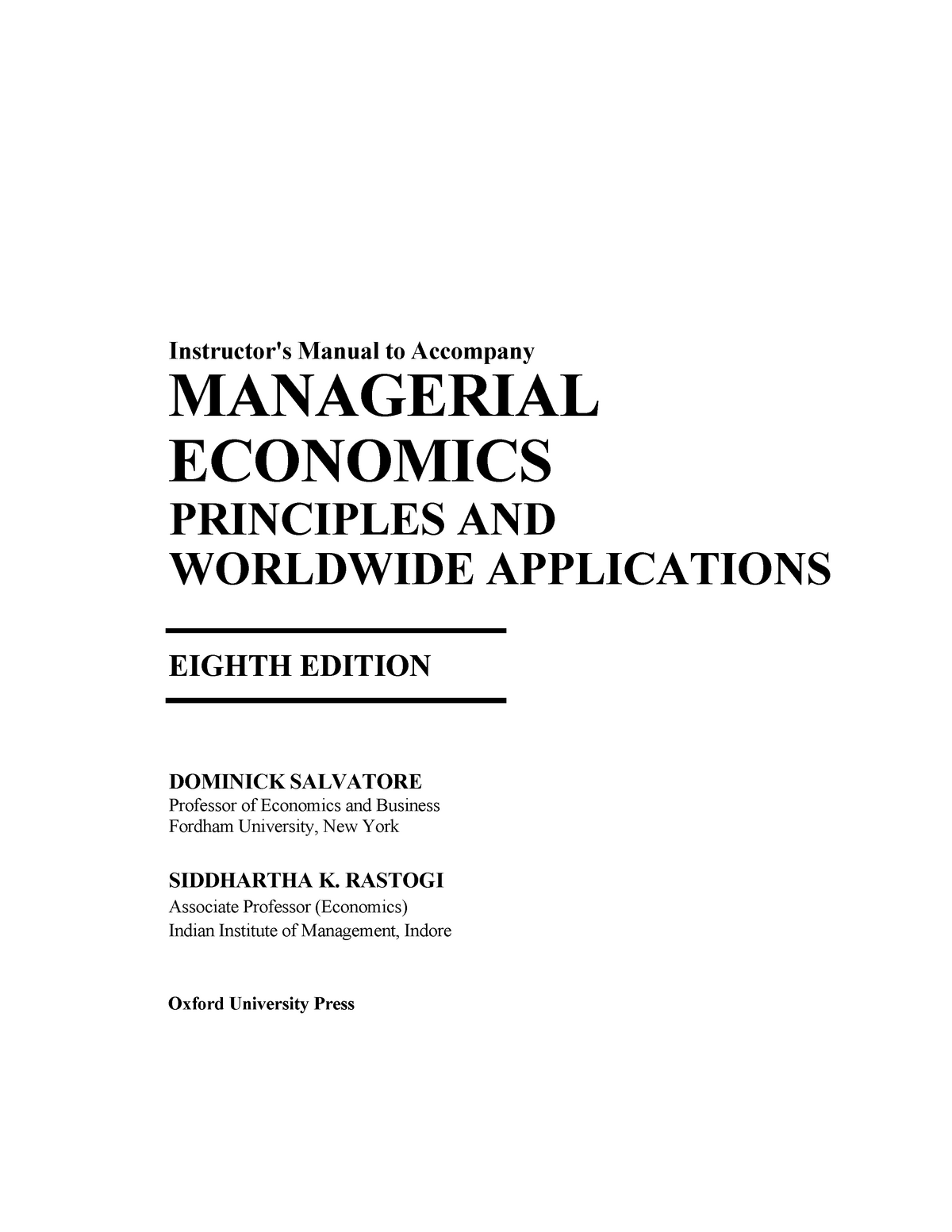 Chapter-1 Introduction To Managerial Economics - Manual To Accompany ...