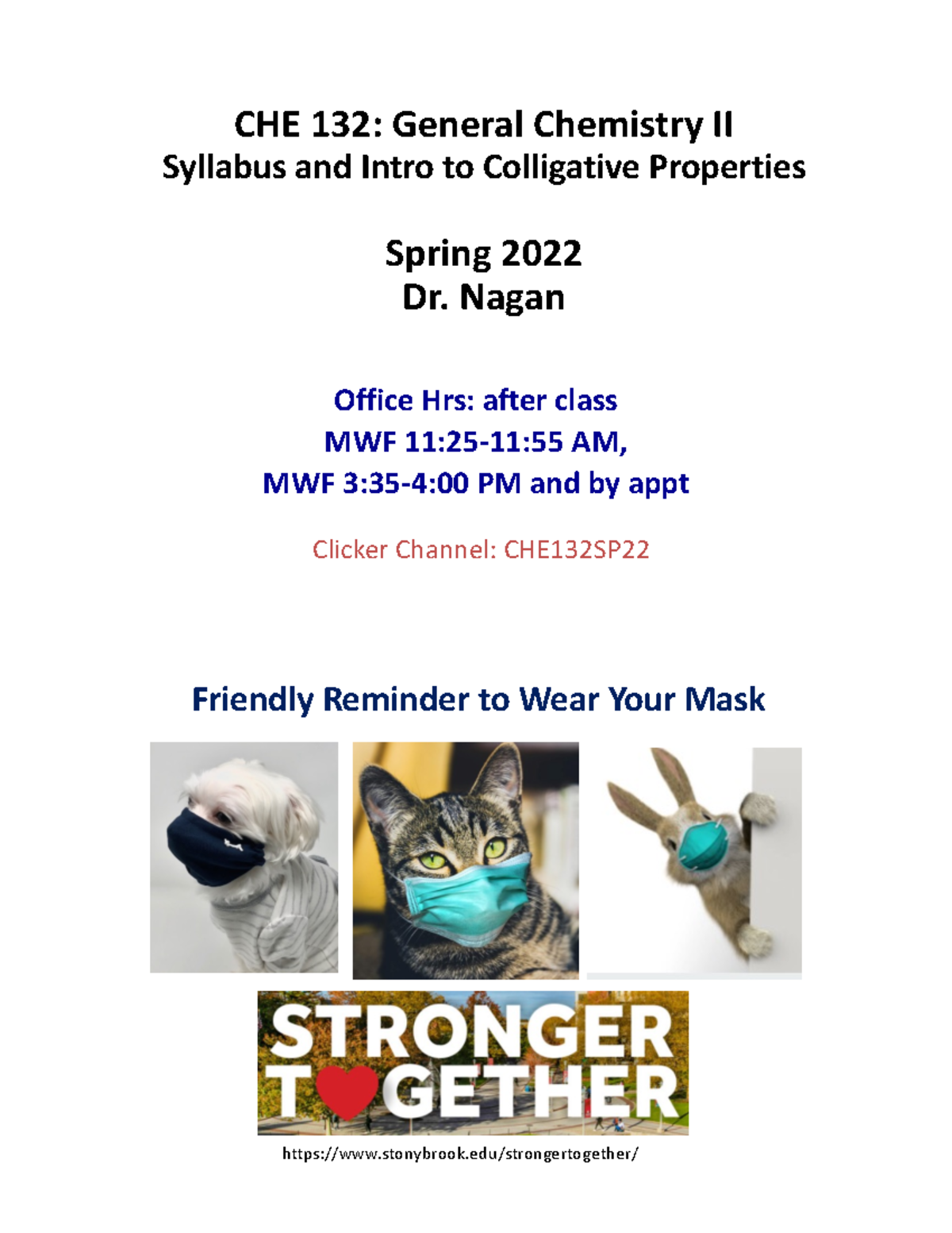 Lecture 1 - CHE 132: General Chemistry II Syllabus and Intro to ...
