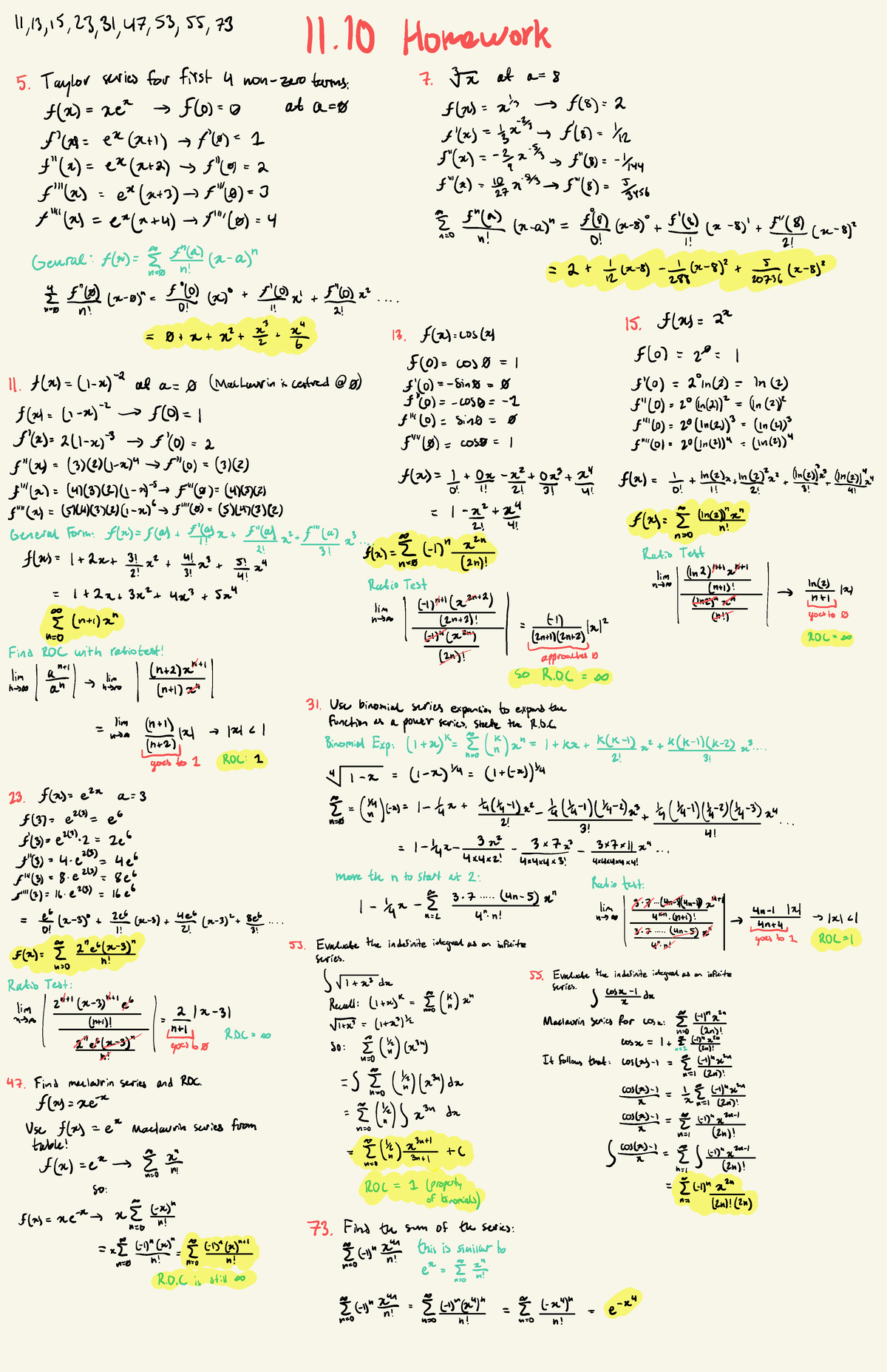 11.10 Problems - CALC II HMWRK - REVIEW AND PRACTICE - 11,145,23, -31 ...