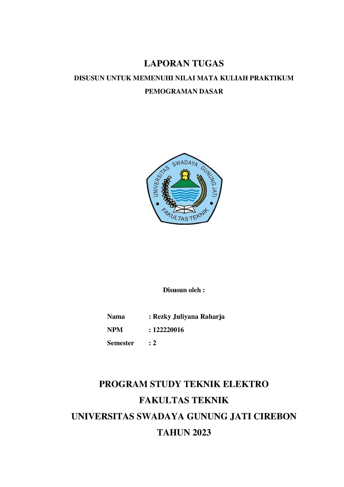 BAB I,II,III - Znsnsn - LAPORAN TUGAS DISUSUN UNTUK MEMENUHI NILAI MATA ...