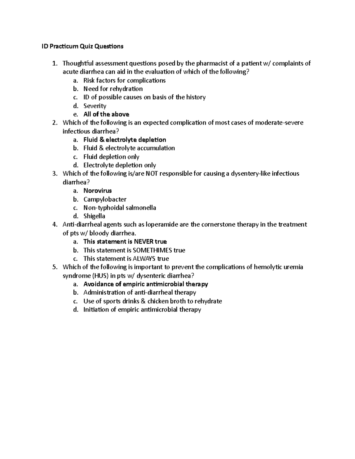 ID 1 Practicum Quiz Questions ID Practicum Quiz Questions Thoughtful