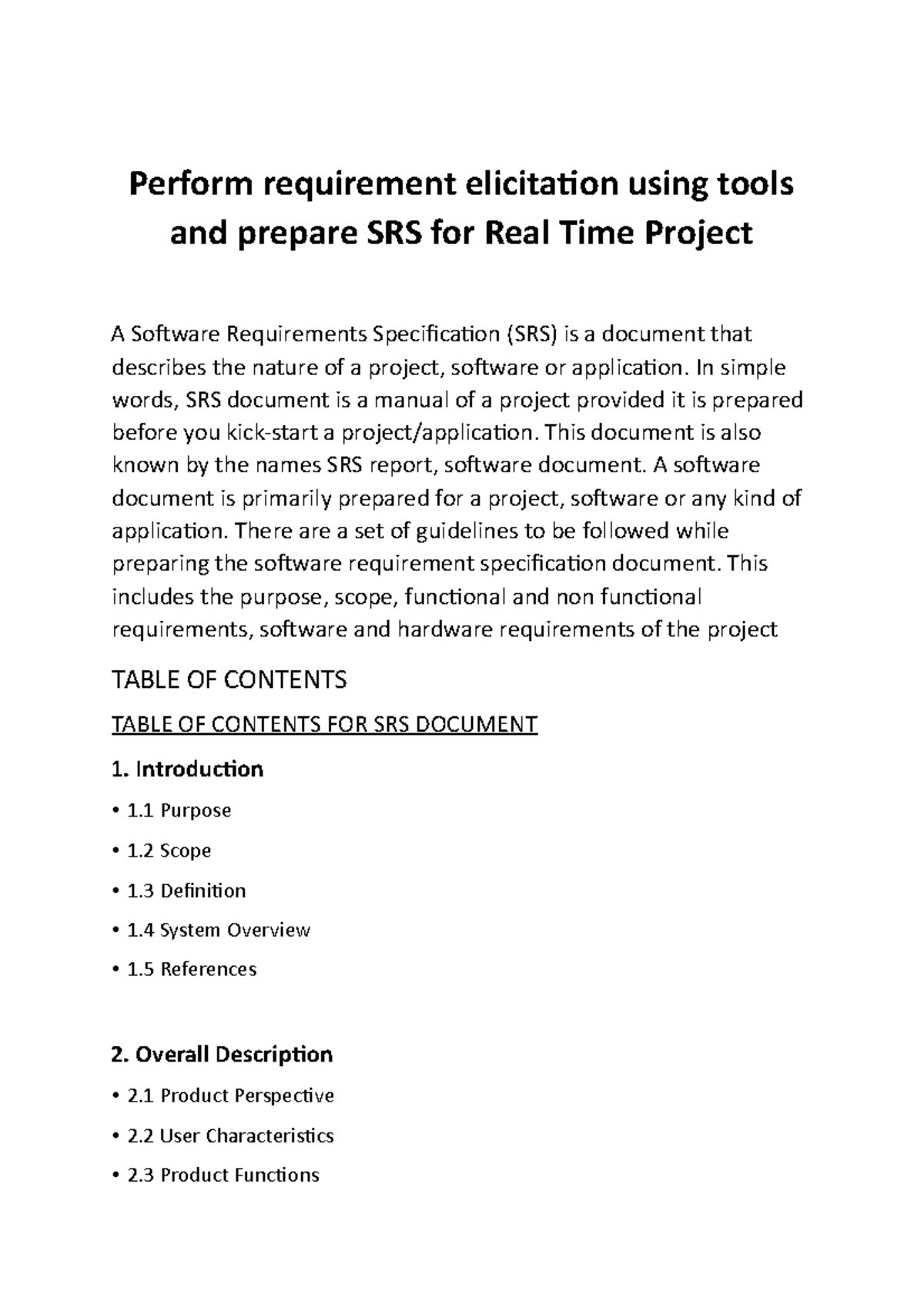 SE Assignment 3 - Perform requirement elicitation using tools and ...