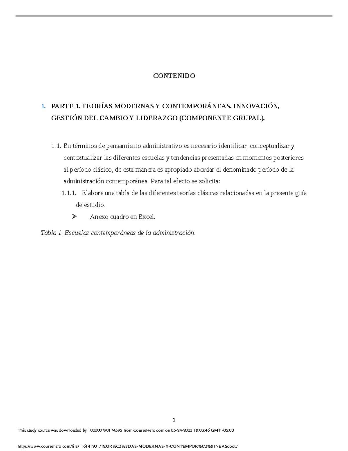 TEOR AS Modernas Y Contempor NEAS - CONTENIDO 1. PARTE 1. TEORÍAS ...