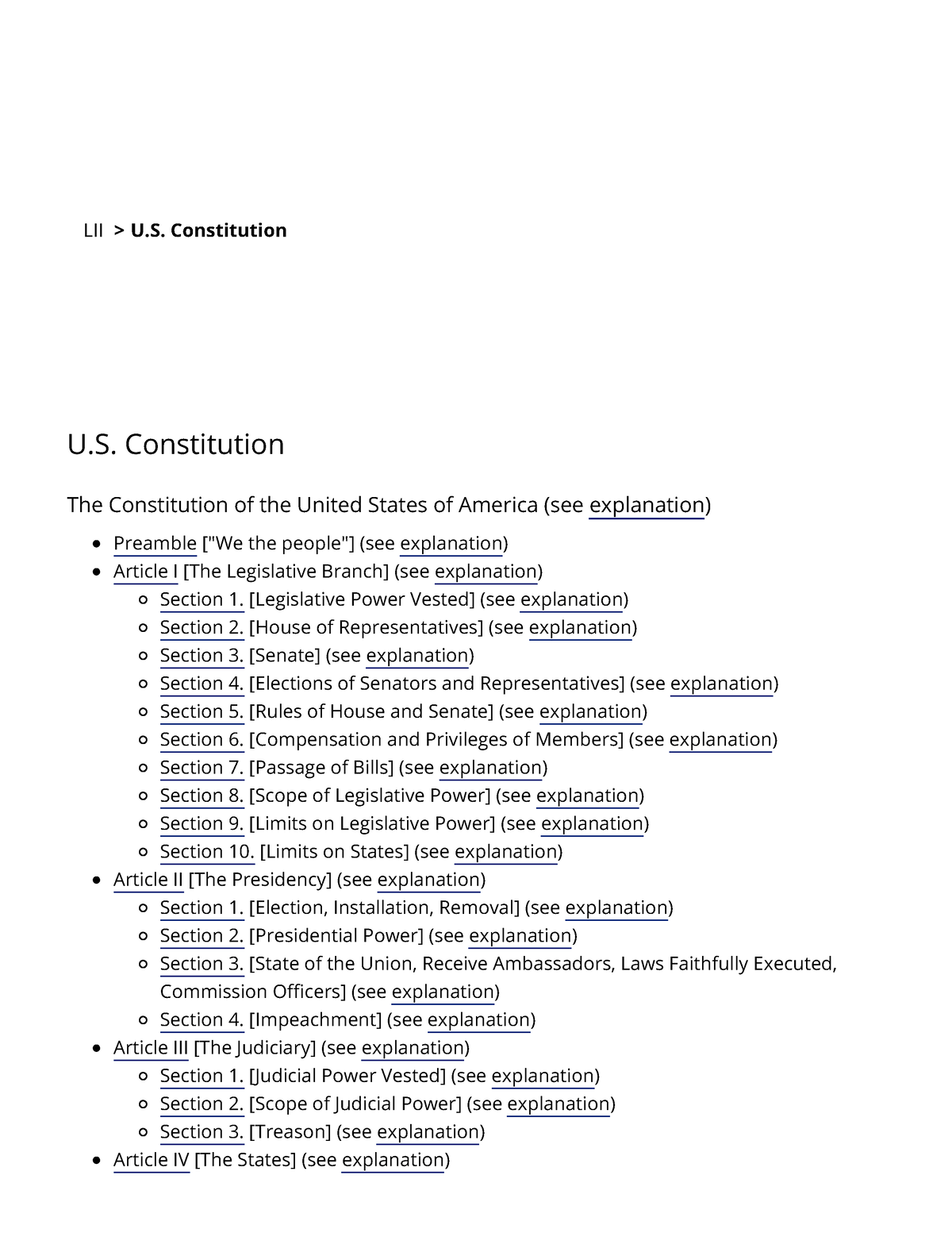 U.S. Constitution U.S. Constitution US Law LII Legal Information ...