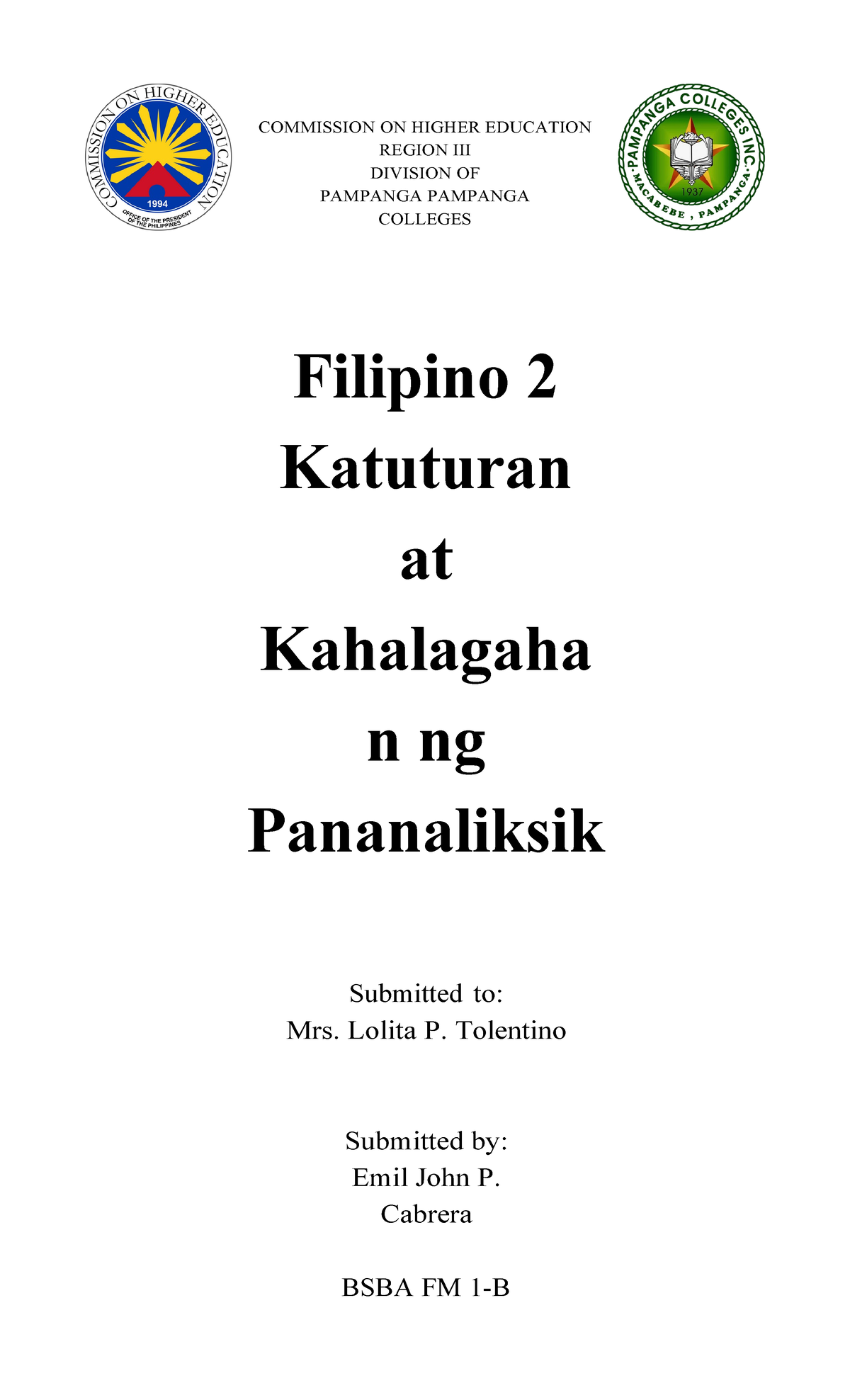 Katuturan At Kahalagahan Ng Pananaliksik - COMMISSION ON HIGHER ...