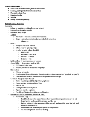 Exam 1 Notes 9 Mental Health - Exam 1 Notes – Unit 1 & 2 Teacher Cell ...