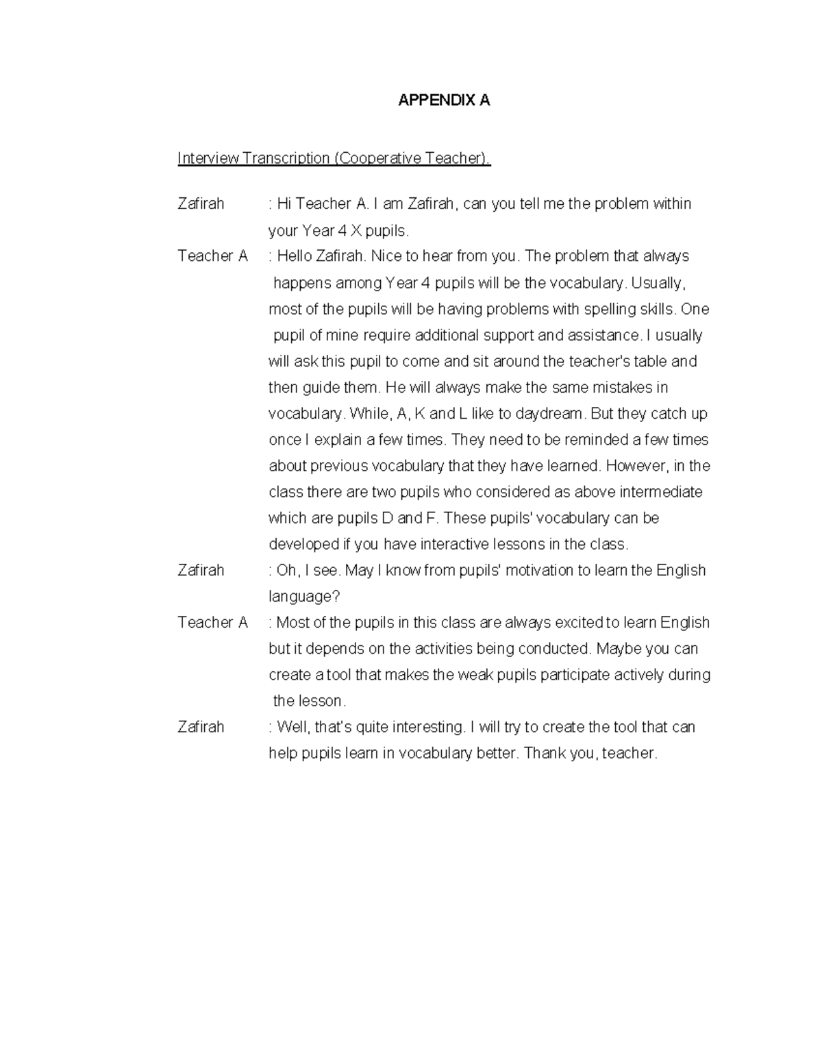 TSLB3143 Nurzafirah Ezzate Binti MD Noordin (RAP) - APPENDIX A ...