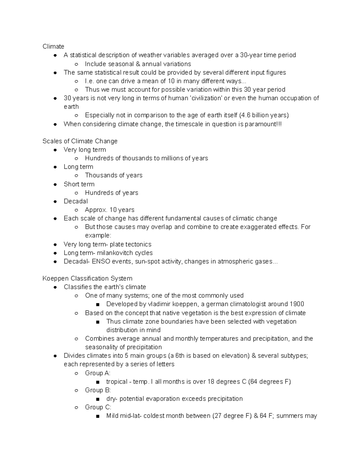 Module 12 Climate Ever Changing - Climate A statistical description of ...