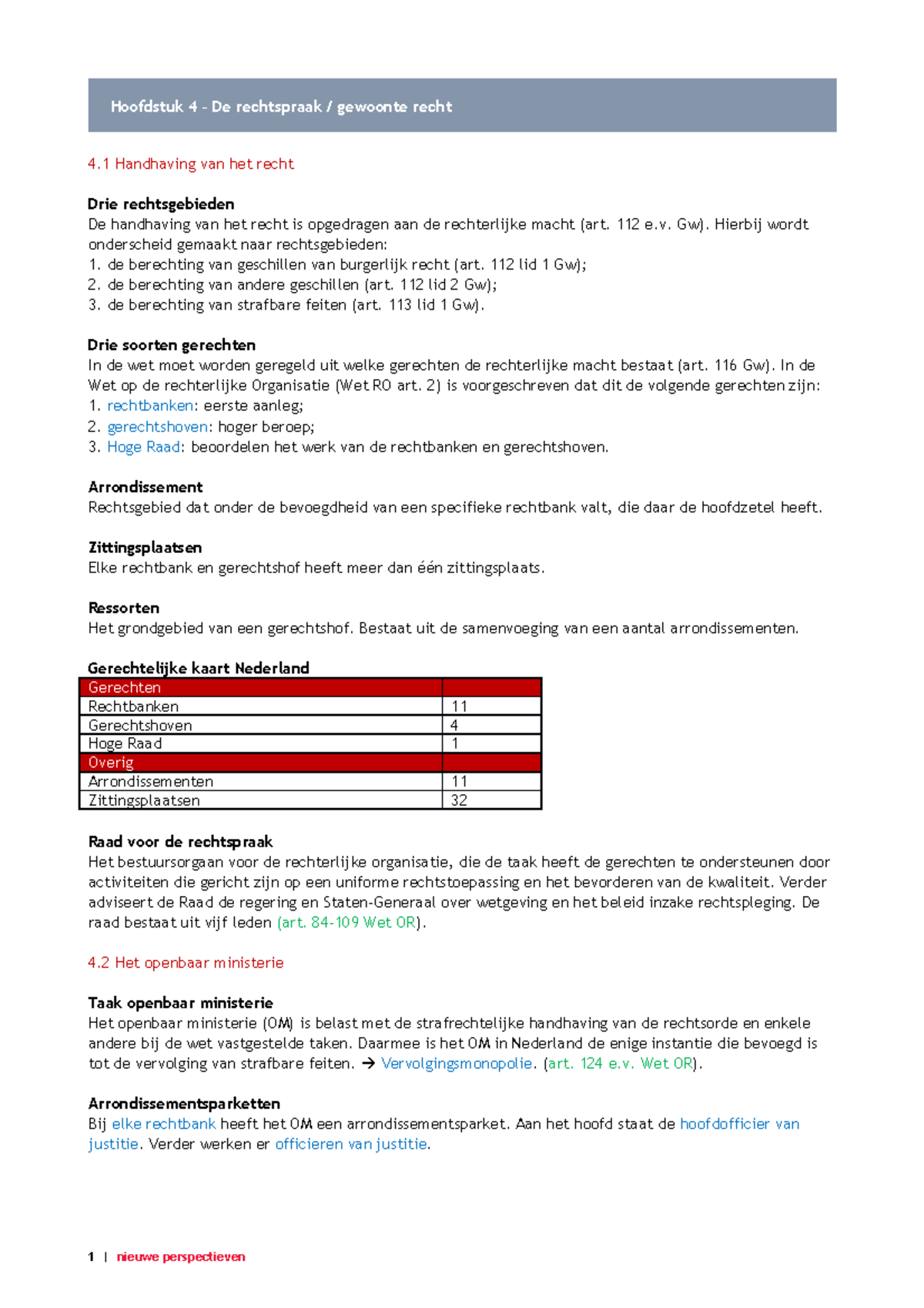 Inleiding In Het Nederland Recht - Hoofdstuk 4 - Hoofdstuk 4 – De ...