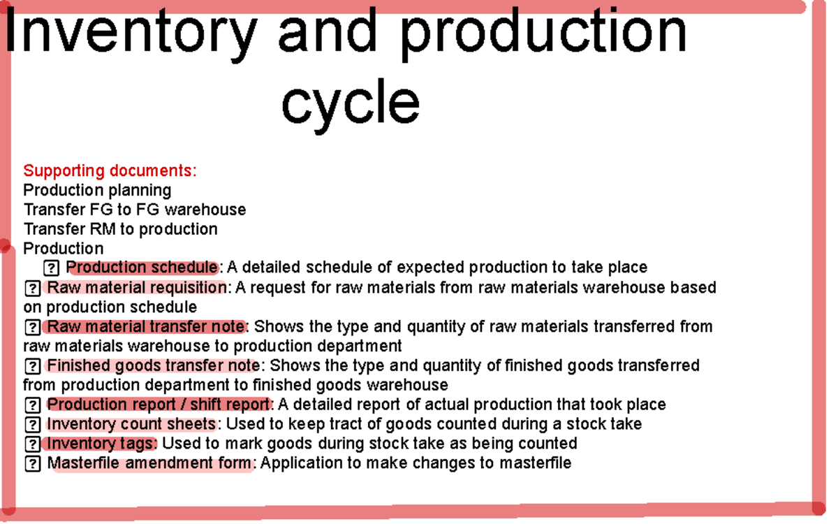 Studoc.inventory and production cycle - Inventory and production cycle ...