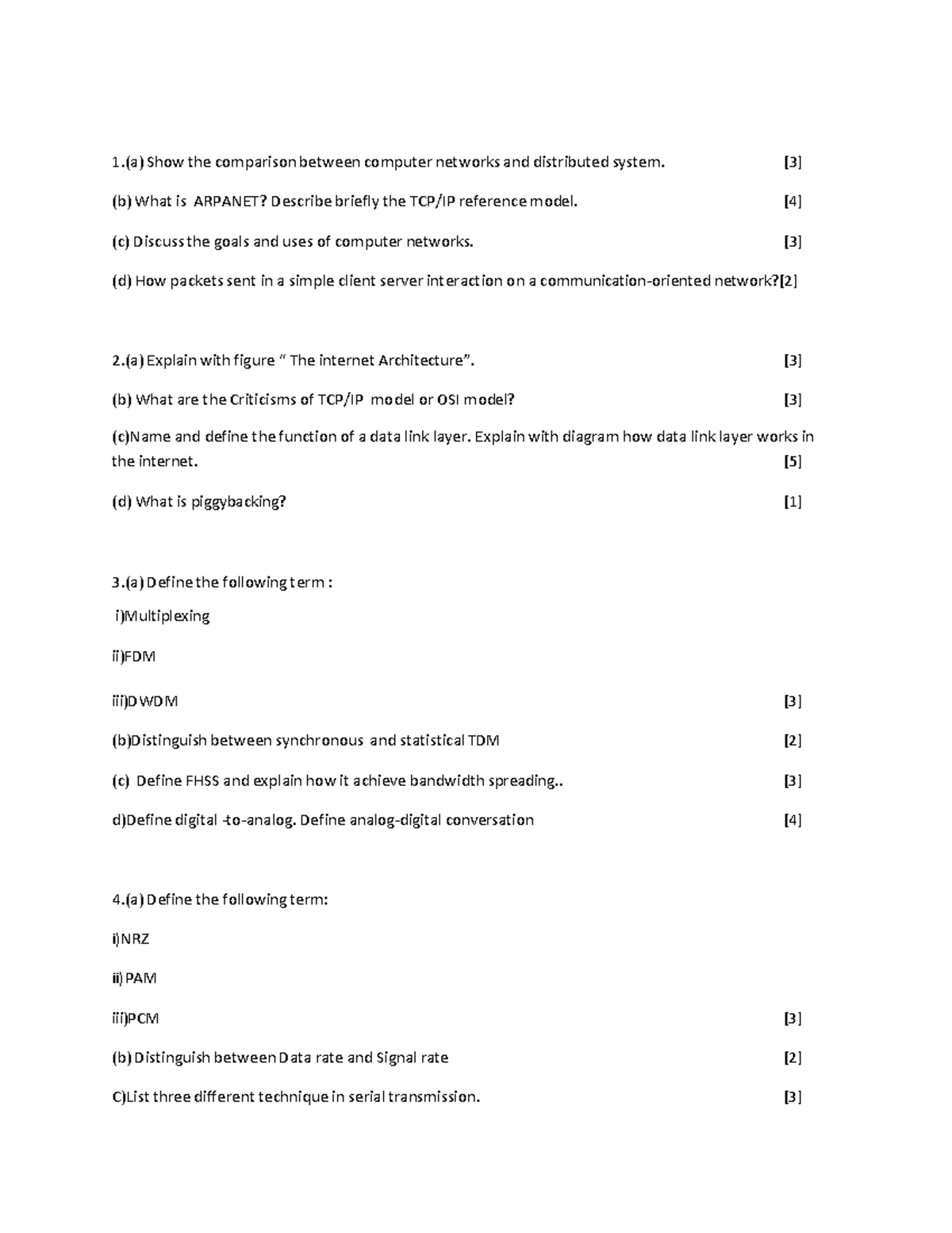 Group-3 - love - 1.(a) Show the comparison between computer networks ...