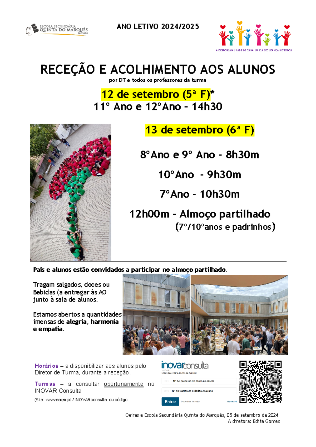 oooooooooooooooo - ANO LETIVO 2024/ A RESPONSABILIDADE DE CADA UM É A ...
