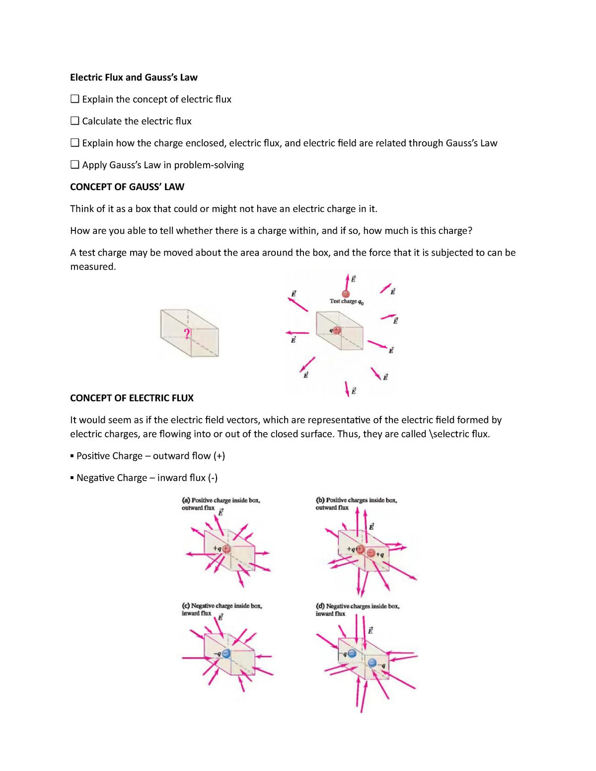 Electric Flux And Gauss’s Law - Electric Flux And Gauss’s Law Explain ...