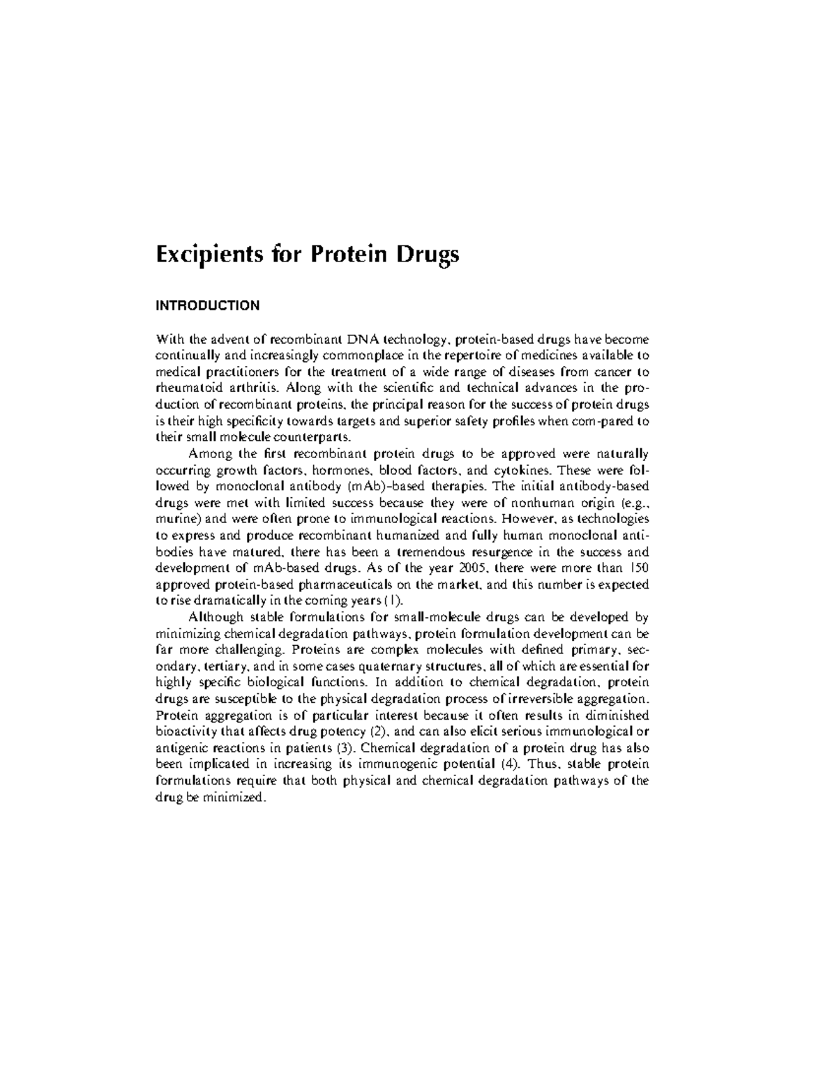 Excipients for Protein Drugs - Excipients for Protein Drugs ...