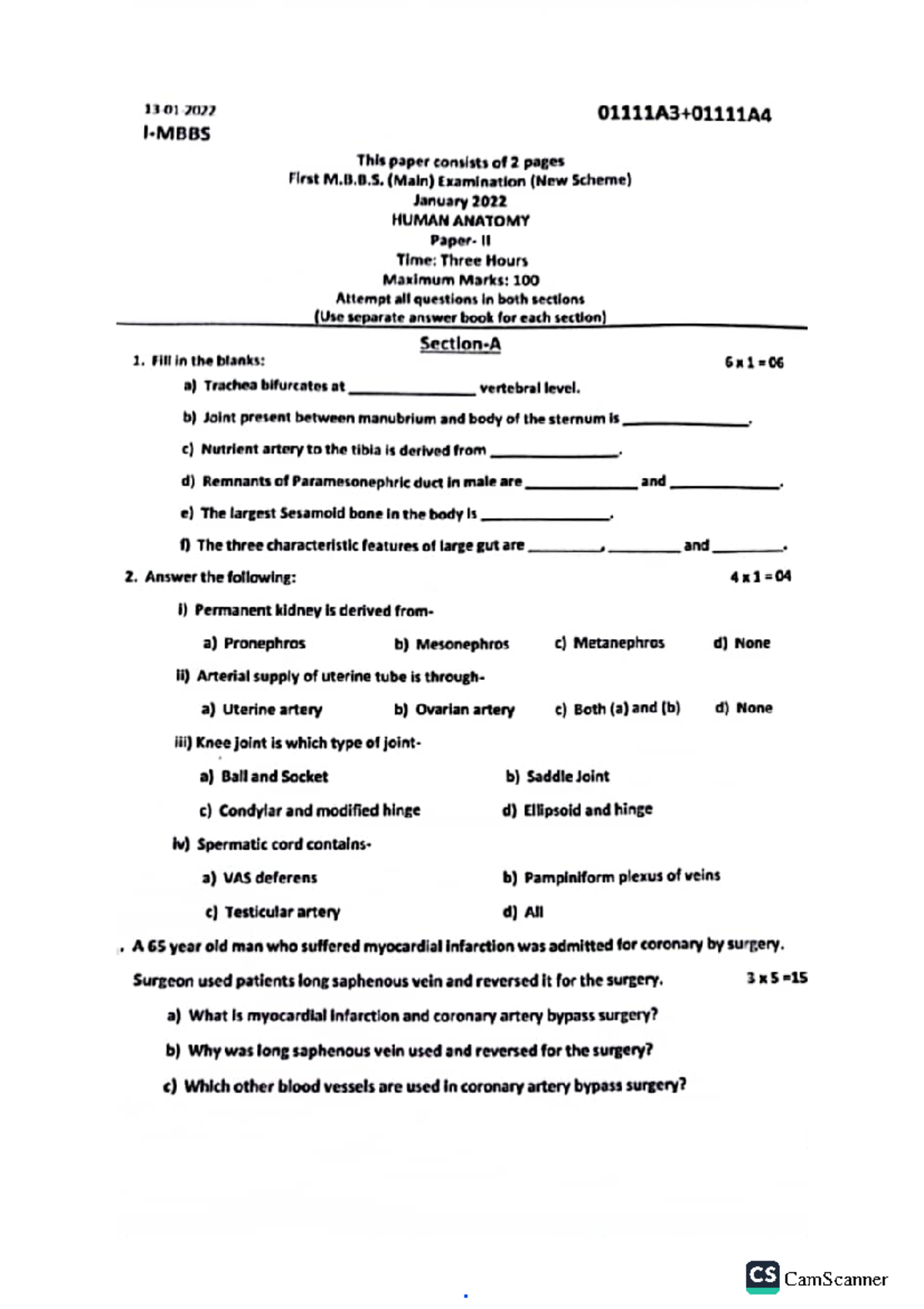 2020 batch UC paper - This paper consists of 2 pages First M.B.B. (Main ...