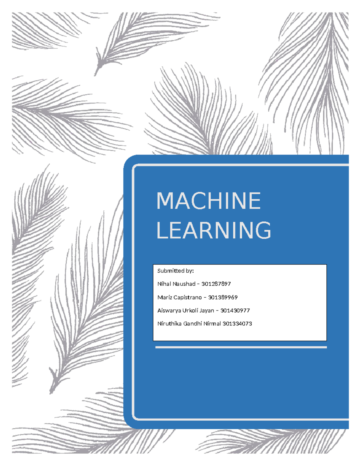 Machine-Learning-Summary - MACHINE LEARNING Submitted by: Nihal Naushad ...