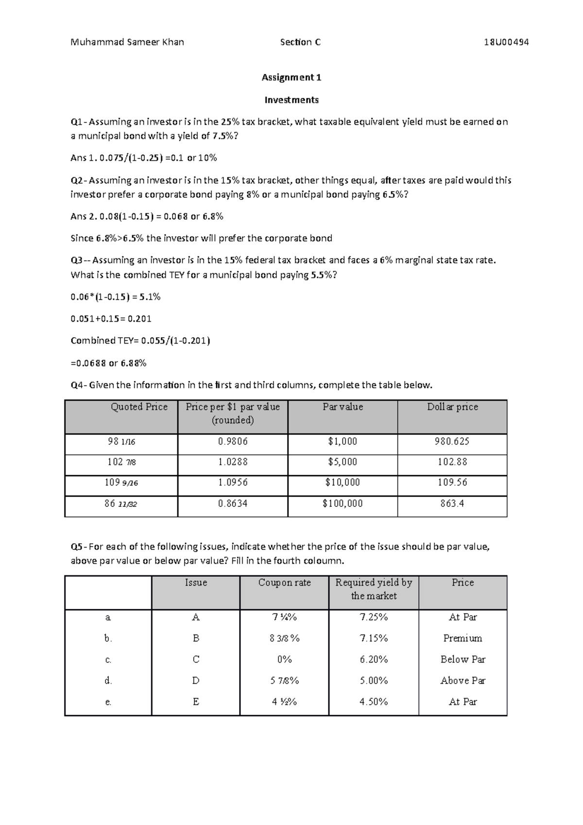 Assignment 1 - Muhammad Sameer Khan Section C 18U Assignment 1 ...